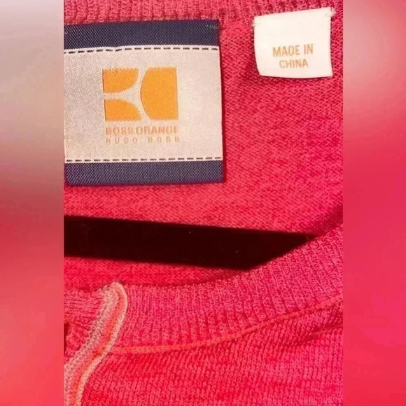 Vintage Boss Orange casual crew neck long sleeve 5 button light knit sweater  L - Picture 3 of 6